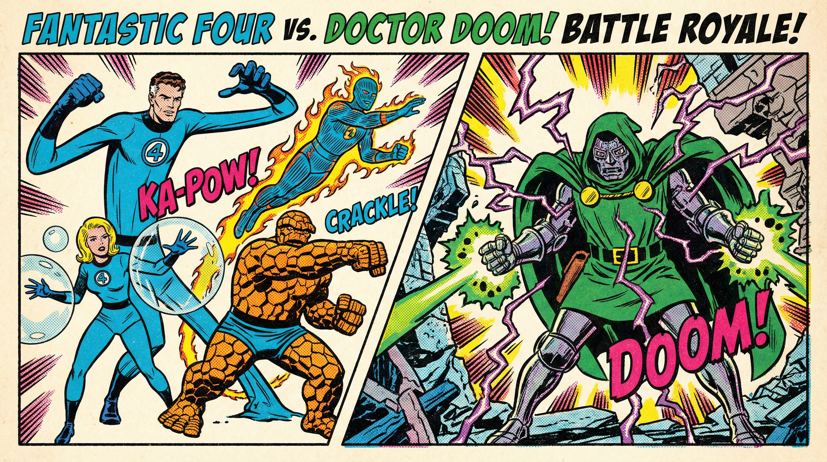 Fantastic Four vs Doctor Doom Epic Battle
